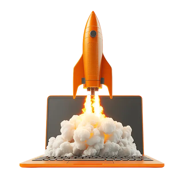 Rocket launching from laptop